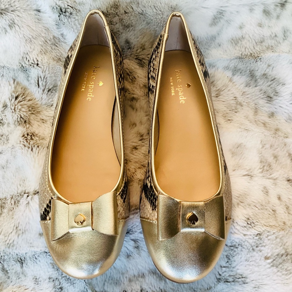 Kate Spade Bilowa Snakeskin Flats NWT